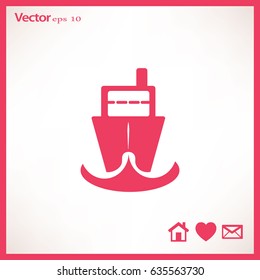 Flat vector icon of steamboat