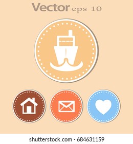 Flat vector icon for steamboat