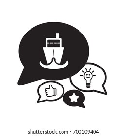 Flat vector icon for steamboat