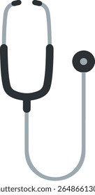 Flat Vector Icon of Stethoscope - Medical Equipment Symbol for Healthcare and Hospital Design