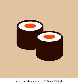 Flat vector icon of sushi Tuna roll