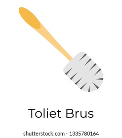 Flat vector icon of toilet brush, 