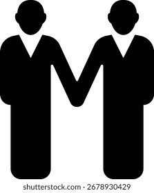 Ícone de vetor plano de dois profissionais de negócios para trabalho em equipe corporativo ou projeto de parceria	