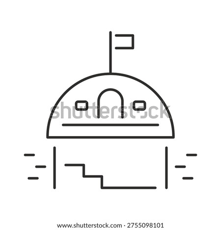 Flat vector icon of underground shelter