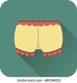 Flat vector icon of underwear. Underwear for children and adults, panties, briefs and panties