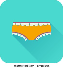 Flat vector icon of underwear. Underwear for children and adults, panties, briefs and panties