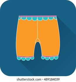 Flat vector icon of underwear. Underwear for children and adults, panties, briefs and panties