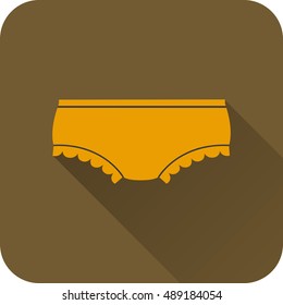 Flat vector icon of underwear. Underwear for children and adults, panties, briefs and panties