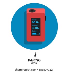 Flat vector icon vaping mod