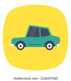 Flat vector icon of vintage All days car