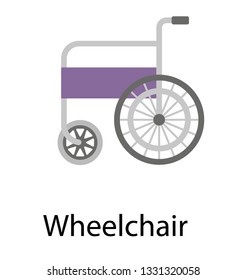 Flat vector icon of wheelchair.