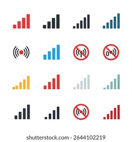 A flat vector icon of a wireless signal or Wi-Fi indicator