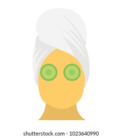 
Flaches Vektorillustration-Symbol für Frauenmasken-Sitzung
