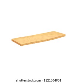 Flat vector icon of wooden plank board with natural texture. Organic material. Woodwork industry