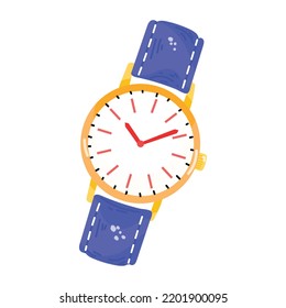 Flat vector icon of wristwatch