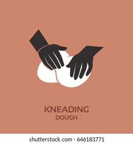Flat vector icon-Kneading dough
