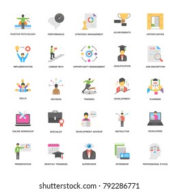 Flat Vector Icons Collection Of Success and Opportunities 
