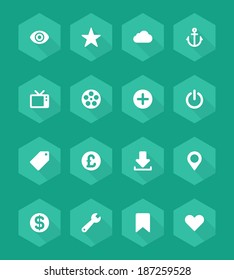 Flat vector icons concept. Design elements for business, social media,web site and mobile phone templates. design. Long shadow effect. 