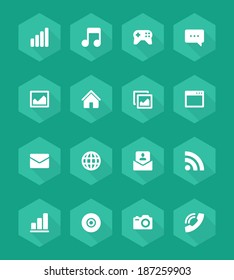 Flat vector icons concept. Design elements for business, social media,web site and mobile phone templates. design. Long shadow effect. 