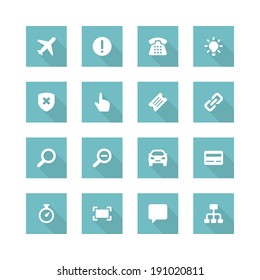 Flat vector icons concept. Design elements for business, social media,web site and mobile phone templates. design. Long shadow effect. 