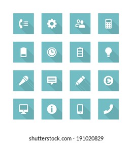 Flat vector icons concept. Design elements for business, social media,web site and mobile phone templates. design. Long shadow effect. 