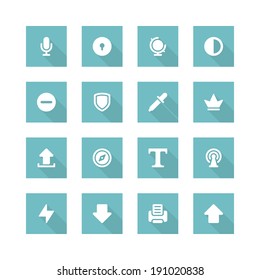 Flat vector icons concept. Design elements for business, social media,web site and mobile phone templates. design. Long shadow effect. 