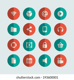 Flat vector icons concept. Design elements for business, social media,web site and mobile phone templates. design. 