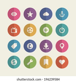 Flat vector icons concept. Design elements for business, social media,web site and mobile phone templates. design. 