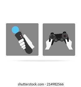 flat vector icons control to game consoles