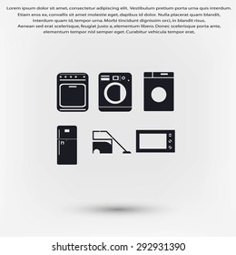 Flat vector icons home appliances