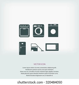 Flat vector icons home appliances