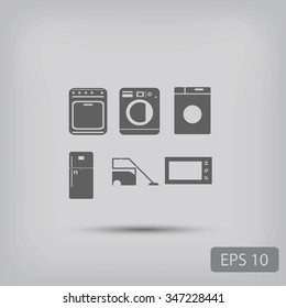 Flat vector icons home appliances
