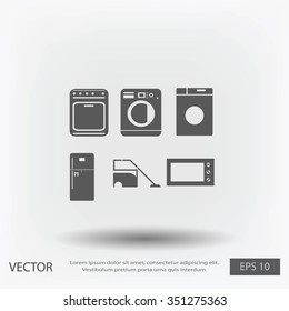 Flat vector icons home appliances