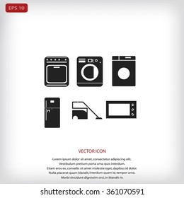 Flat vector icons home appliances