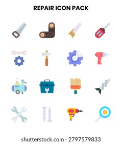  Flat vector icons from Repair for web and app design.