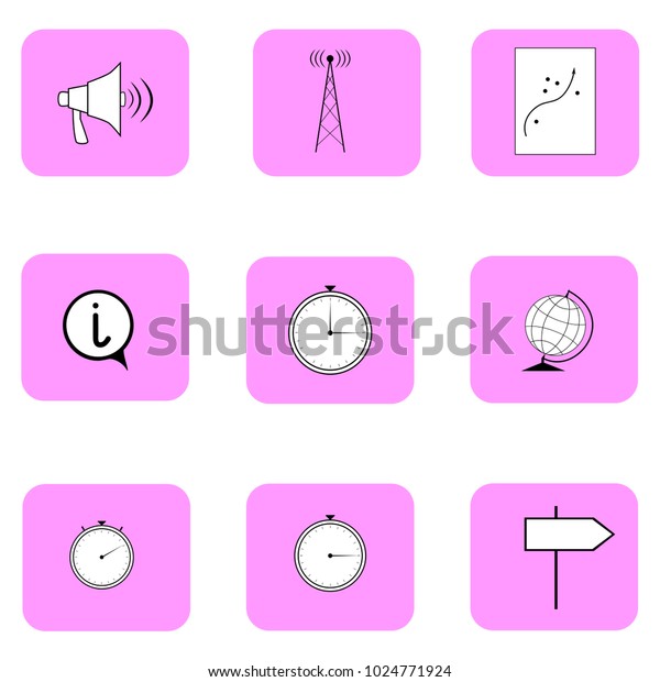 Flat Vector Icons Set Mobile Sign Stock Vector Royalty Free