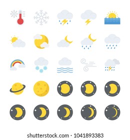 Flat Vector Icons Set of Nature Elements