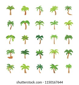 Flat Vector Icons Set of Trees svg
