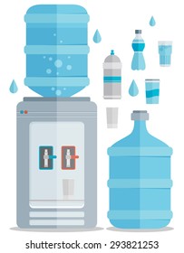 Flat vector icons set for water. 