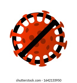 Flat vector illlustration Coronavirus isolated on white background. Global epidemic of 2019-nCoV. Coronavirus caution concept. Dangerous outbreak of disease.