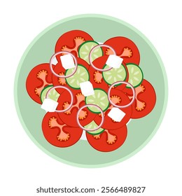 Flat Vector Illustrated Breakfast, Salad and Light Meals