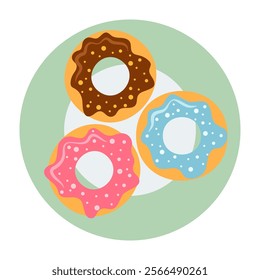 Flat Vector Illustrated Breakfast and Snack Dishes