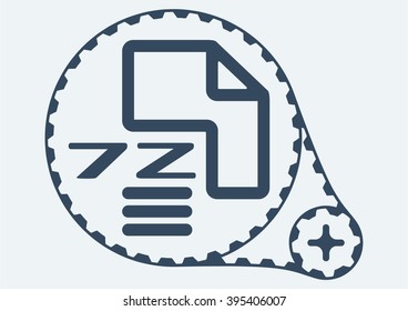 Flat Vector illustration.  7Z file extension.  7Z Icon Graphic.  7Z  symbol.  7Z  Icon Art.  7Z Icon illustration.  7Z  Icon Vector.