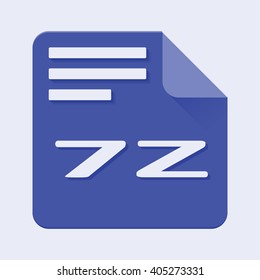 Flat Vector illustration. 7z file extension.
