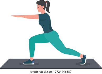 Ilustración vectorial plana de adultos haciendo ejercicio durante una clase de fitness. Perfecto para el gimnasio, el entrenamiento, el entrenamiento, los deportes y los conceptos de estilo de vida saludable.