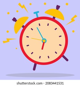 Ilustración vectorial plana. El icono de la campana de alarma. El timbre de las alarmas. Cuidado.