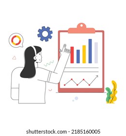 Flat vector illustration of analysis 