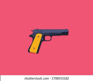 Ilustración vectorial plana de un arma norteamericana anticuada.