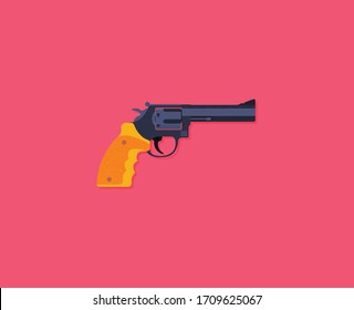 Flat vector illustration of antiquated American Gun.