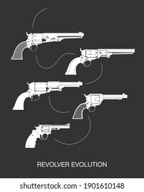 Flat vector illustration of antiquated American Gun.